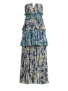 AMUR Mel Abstract Print Strapless Midi Dress