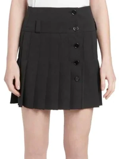 Carven Pleated Mini Skirt In Noir