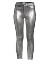 L AGENCE High-Rise Metallic Ankle Skinny Jeans