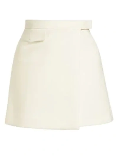 Theory Draped A-line Mini Skirt In Ivory