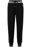 DOLCE & GABBANA INTARSIA-TRIMMED COTTON-JERSEY TRACK PANTS
