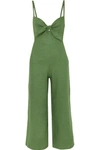 FAITHFULL THE BRAND PRESLEY CROPPED TIE-FRONT LINEN JUMPSUIT