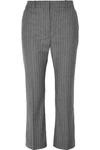 ALTUZARRA ADLER CROPPED PINSTRIPED WOOL-BLEND FLARED PANTS