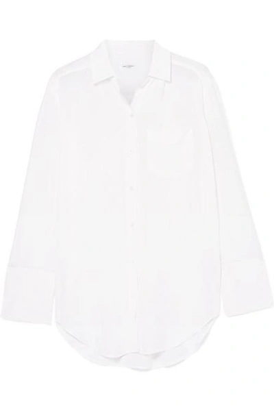 Equipment Coco Washed-silk Shirt In White