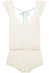 EBERJEY ROSARIO LACE-TRIMMED STRETCH-MODAL JERSEY PLAYSUIT