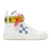 OFF-WHITE OFF-WHITE WHITE AND BLUE INDUSTRIAL HIGH-TOP SNEAKERS