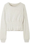 CURRENT ELLIOTT THE PINTUCKED FRAYED FRENCH COTTON-TERRY SWEATSHIRT
