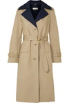 TORY BURCH ASHBY TWO-TONE COTTON-CANVAS TRENCH COAT