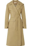 REJINA PYO AVERY OVERSIZED BELTED TWO-TONE COTTON-TWILL TRENCH COAT