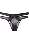 AGENT PROVOCATEUR ORIAH LEAVERS LACE AND STRETCH-SILK SATIN BRIEFS