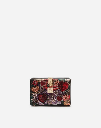 Dolce & Gabbana Dolce Box Clutch In Lurex Jacquard And Ayers Snakeskin In Multicolor