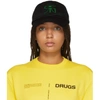 RAF SIMONS RAF SIMONS BLACK EMBROIDERED LOGO BASEBALL CAP