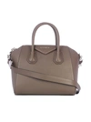 Givenchy Heather Grey Antigona Mini Leather Tote Bag In Heather Grey