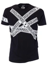 Dsquared2 Logo Tape Printed Cotton Jersey T-shirt In Blacknero