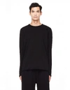 ISAAC SELLAM LEATHER SEAMS BLACK LONG SLEEVE T-SHIRT,APAISE