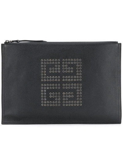 Givenchy Embellished Logo Clutch Bag In Black