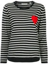 CHINTI & PARKER BRETON STRIPE HEART JUMPER