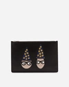 DOLCE & GABBANA DOCUMENT HOLDER IN CALFSKIN WITH DESIGNERS’ PATCH EMBROIDERY,BP2182AU95280999