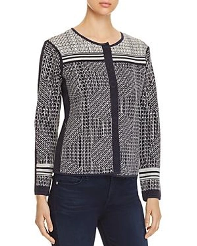 Nic And Zoe Forefront Jacquard Knit Jacket In Multi