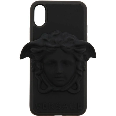 Versace Medusa Embossed I-phone X Case In Black