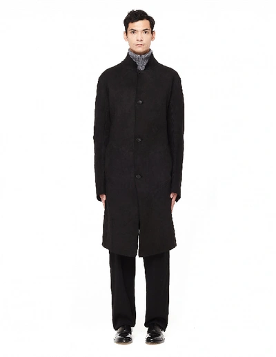 Isaac Sellam Stand Collar Leather Coat In Black