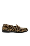 RE/DONE RE/DONE X G.H. BASS & CO. WHITNEY LOAFER IN BROWN,ANIMAL PRINT