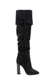 SAINT LAURENT SAINT LAURENT SUEDE MEURICE TASSEL SLOUCHY BOOTS IN BLACK.,SLAU-WZ399