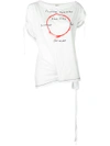 ANN DEMEULEMEESTER ANN DEMEULEMEESTER ASYMMETRISCHES 'KID FOREVER' T-SHIRT - WEIß