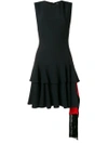 ALEXANDER MCQUEEN RUFFLE FITTED MINI DRESS