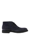 Doucal's Man Ankle Boots Midnight Blue Size 7 Leather In Blue