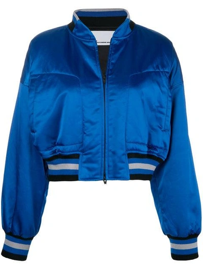 Alexander Wang Cropped Bomber Jacket In Blue