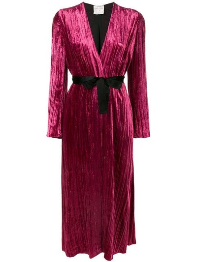 Forte Forte Belted Robe Coat In Pink