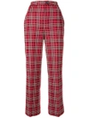 MONCLER CHECKED HIGH-WAIST TROUSERS
