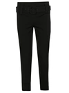 Prada Belted Zip-cuffs Skinny Cropped Gabardine Tech Pants In Black