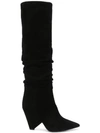 ANNA F ANNA F. POINTED KNEE-LENGTH BOOTS - BLACK