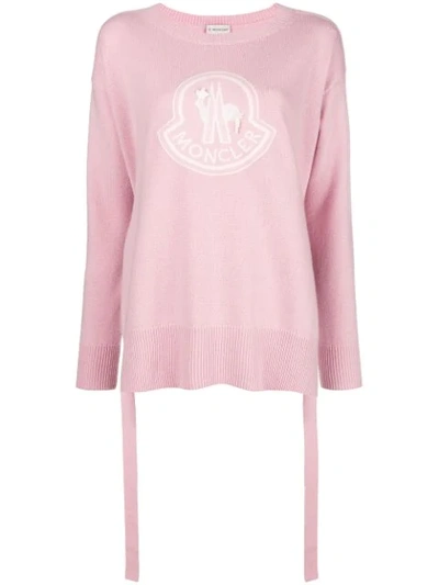 Moncler Maglione Wool And Cashmere-blend Sweater In Pink