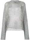 BALMAIN BALMAIN OPEN KNIT JUMPER - METALLIC