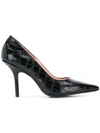 ANNA F ANNA F. CROCO-EMBOSSED PUMPS - BLACK