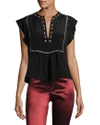 ISABEL MARANT FLORENT SILK BLOUSE,1000074531089