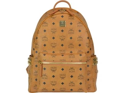 Mcm Medium Studded Stark Backpack In Brown