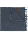 UMA WANG striped fringed scarf