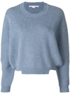 STELLA MCCARTNEY STELLA MCCARTNEY CROPPED KNIT JUMPER - BLUE