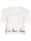 STELLA MCCARTNEY ALL IS LOVE EMBROIDERED COTTON BLEND T SHIRT