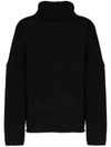 SULVAM SULVAM EXAGGERATED HIGH NECK SWEATER - BLACK