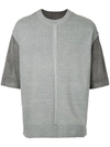 SYSTEM SYSTEM KNITTED PANEL SHORT-SLEEVE TOP - GREY