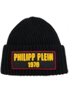 PHILIPP PLEIN logo beanie hat