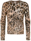 SAINT LAURENT textured leopard print sweater