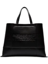 Calvin Klein 205w39nyc Black Geometric Embossed Leather Tote