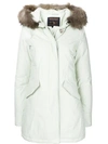 WOOLRICH WOOLRICH FUR TRIMMED HOOD PARKA - GREEN