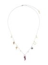 PIPPO PEREZ 18kt white gold and precious stones charm necklace